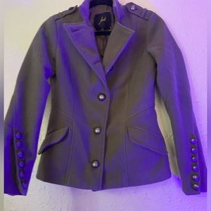 Army green button up coat